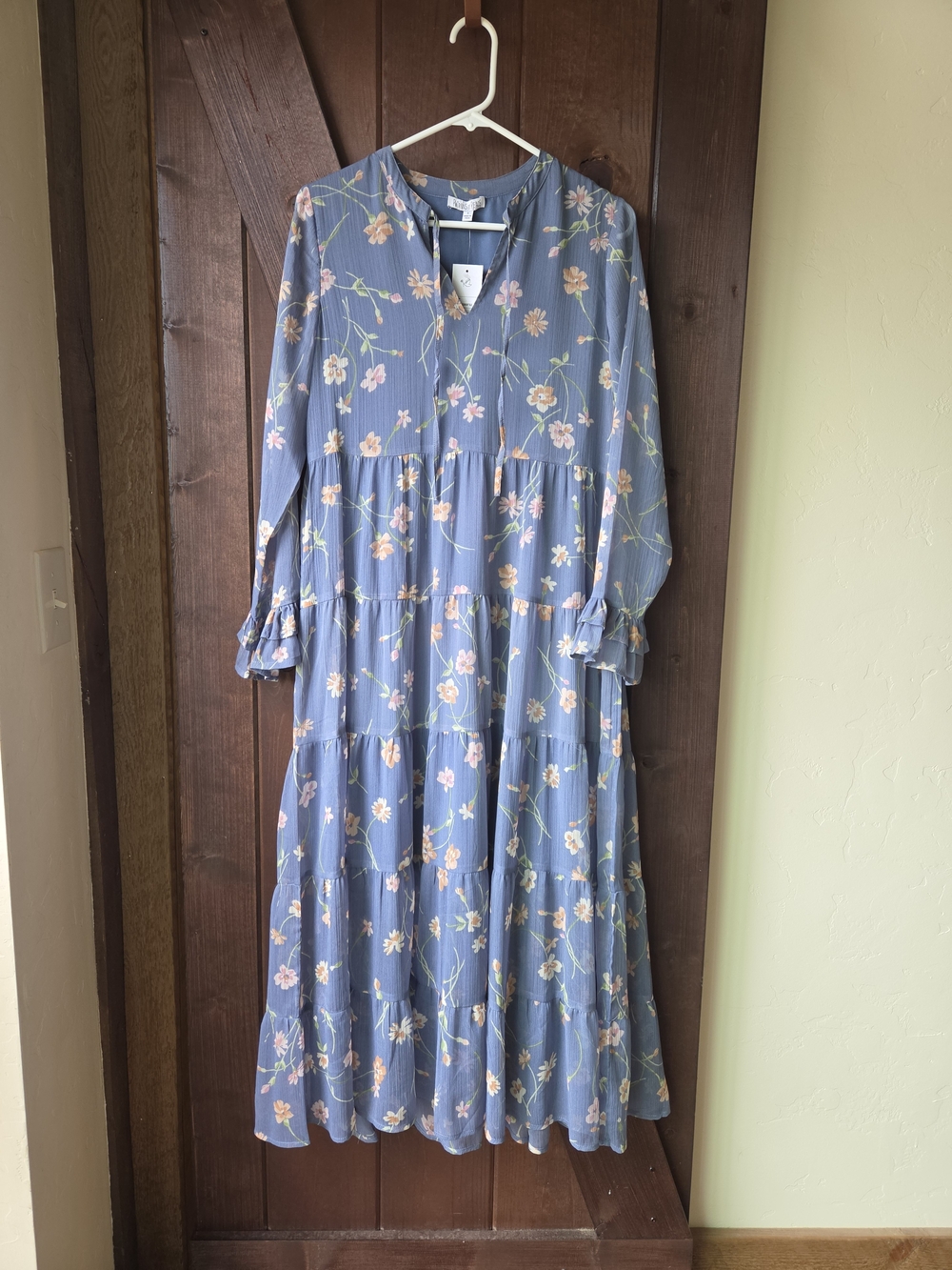 Patrons of Peace Blue Floral Tiered Maxi Dress